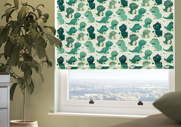 Roarsome, Green - Motorised Roman Blind - Image 5